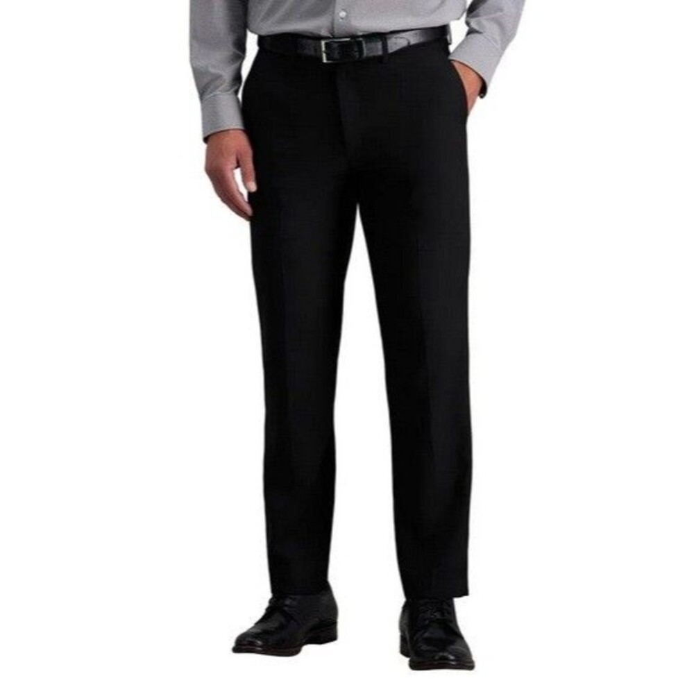 Haggar Men's Dress Pant Repreve Super Flex Waistband Black 34X32 NWT